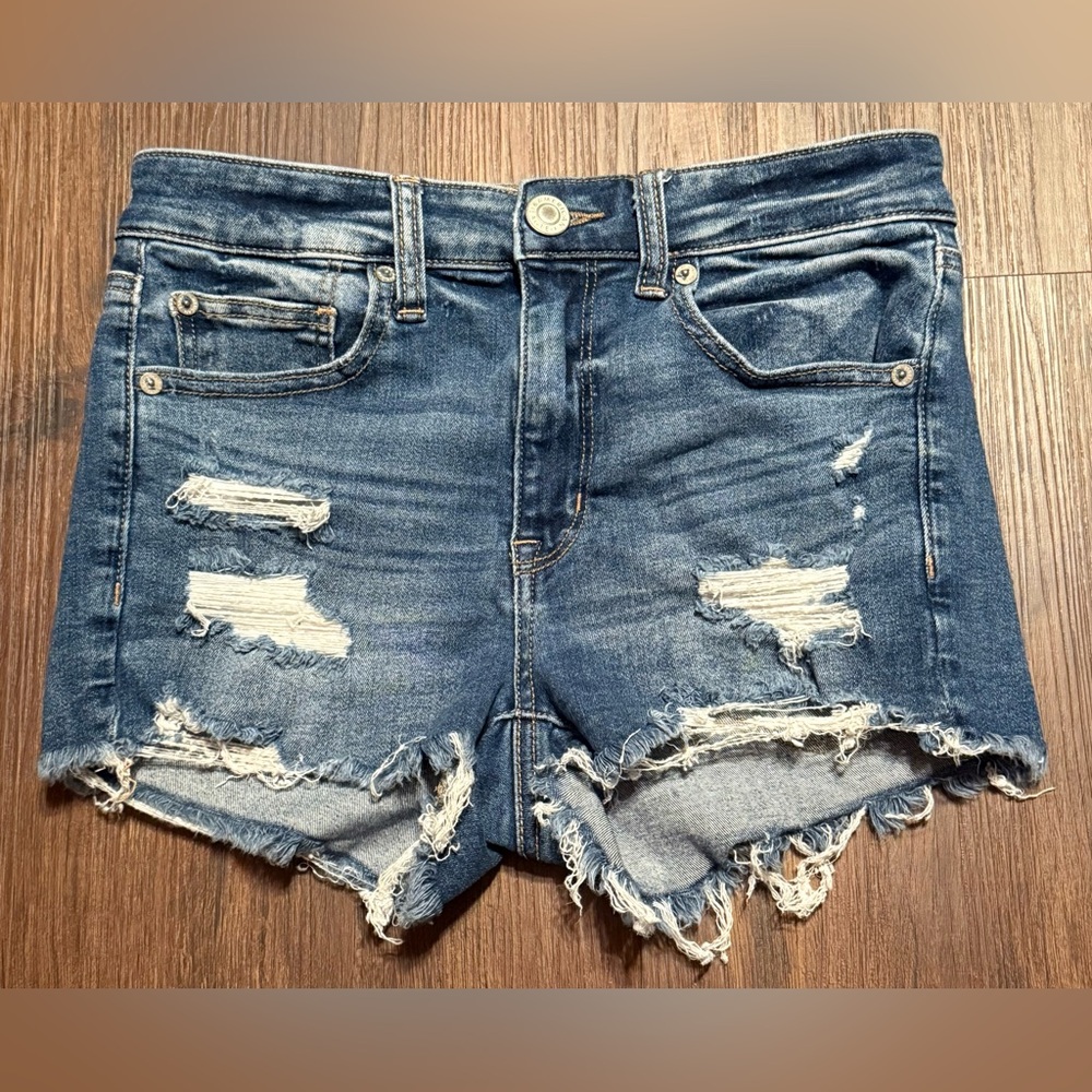 American Eagle Outfitters Ripped Blue Jean Shorts